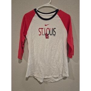Nike Women's St. Louis Cardinals Raglan Tri-Blend Baseball T-Shirt 3/4 Sleeve S